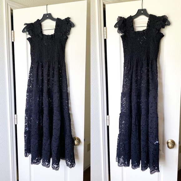 Hill House Dress Lace Ellie Nap Sheer Collector’s Edition Midi Black XS EUC - Picture 2 of 8